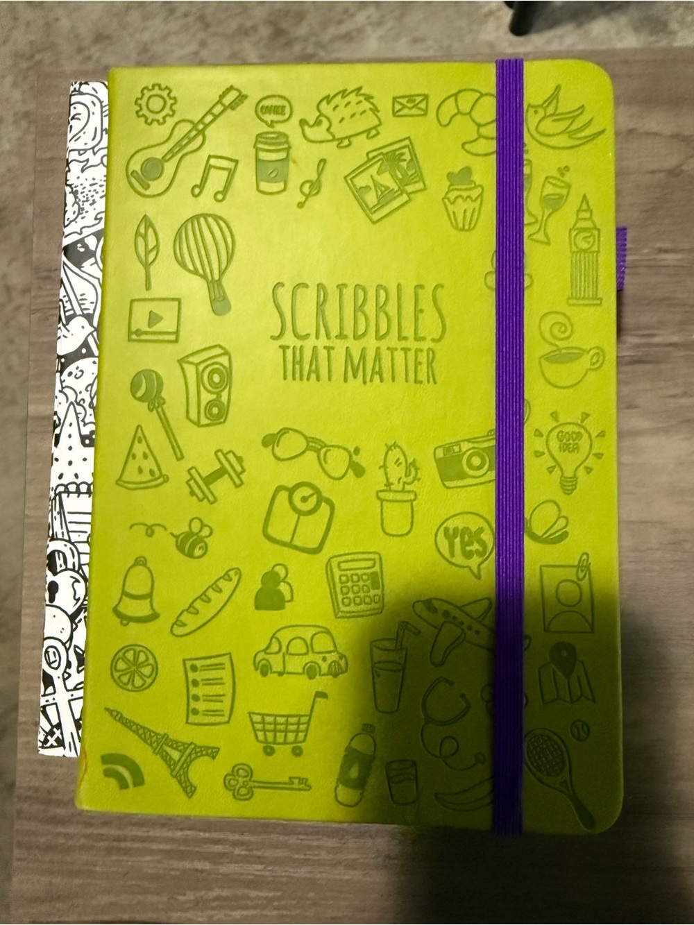 Lime Green Hardcover Planner with Purple Elastic